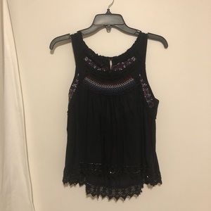 FREE PEOPLE - EMBROIDERED BEADED TANK TOP
